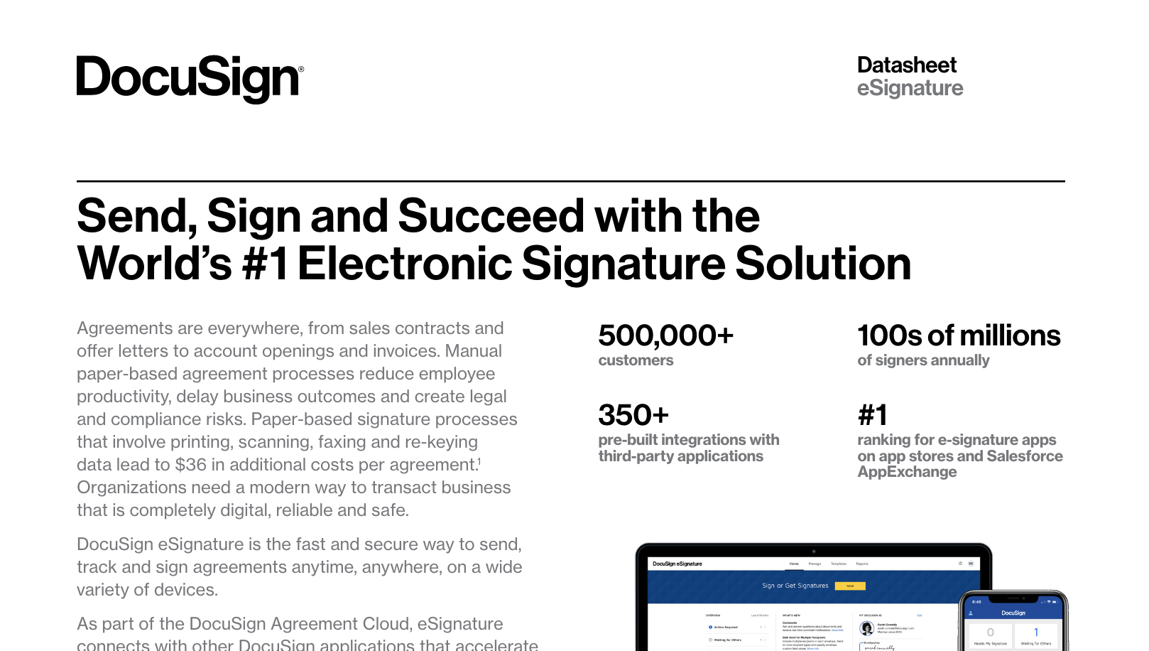 Send, Sign and Succeed with the World’s #1 Electronic Signature Solution