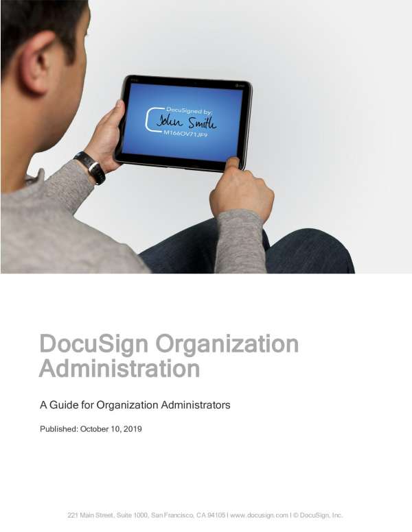 DocuSign Organization Administration: A guide for organization administrators