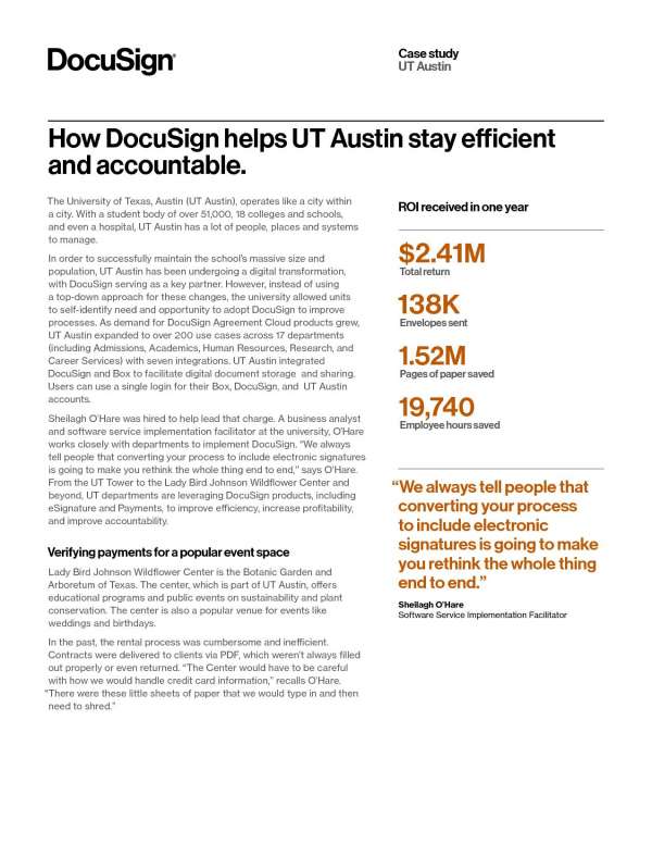 How DocuSign helps UT Austin stay efficient and accountable